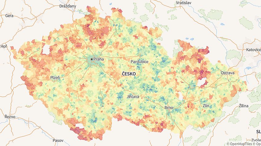 Mapa kvality života. Nejlepší a nejhorší místa k žití v Česku